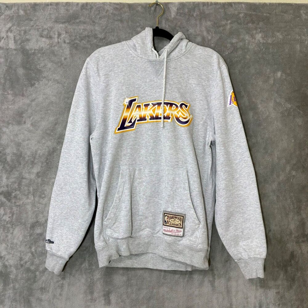 Mitchell & Ness Los Angeles Lakers Grey Hoodie Sweatshirt Men’s M Pullover